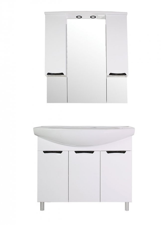 Комплект мебели АСБ-Мебель Мессина 100/3 белый глянец 