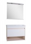 Комплект мебели АСБ-Мебель Оливия 90 белый глянец/светлое дерево